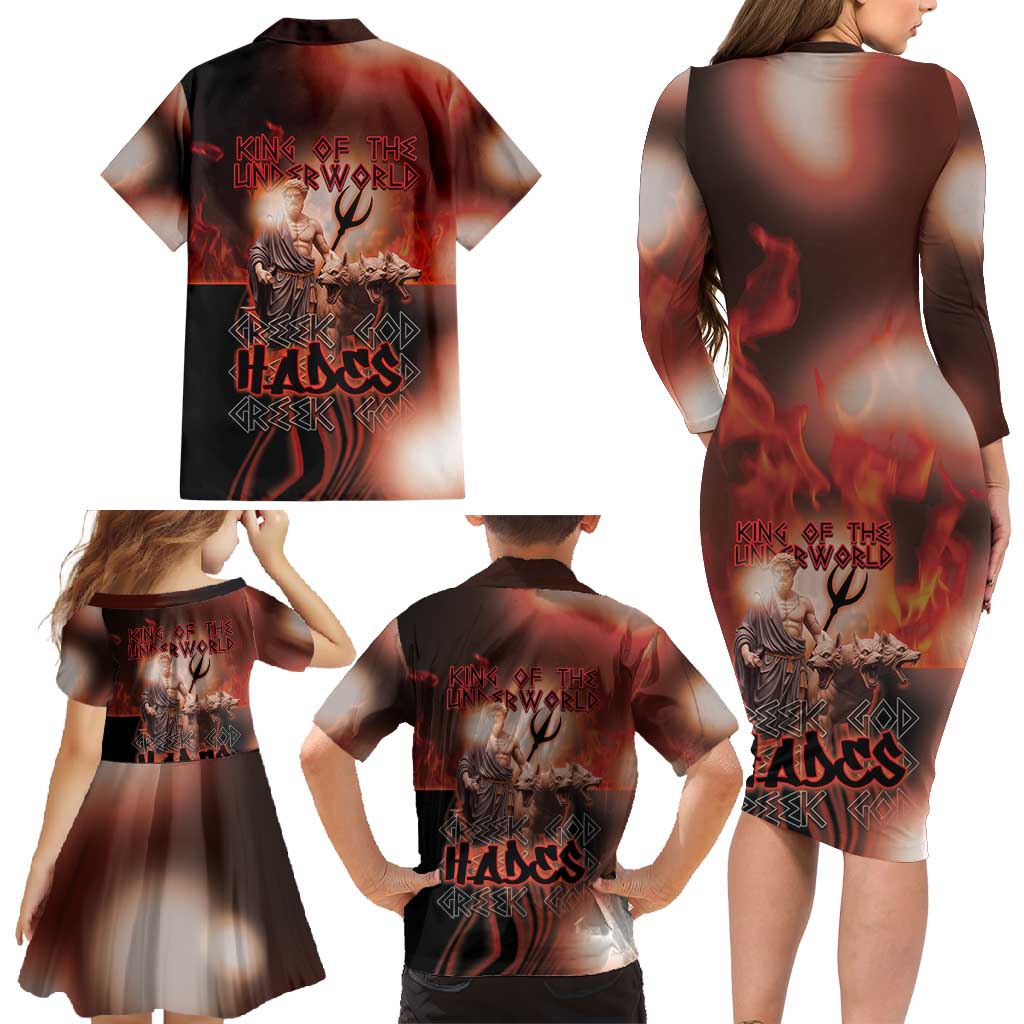 Ancient Greek Hades Family Matching Long Sleeve Bodycon Dress and Hawaiian Shirt King Of The Underworld - Wonder Print Shop