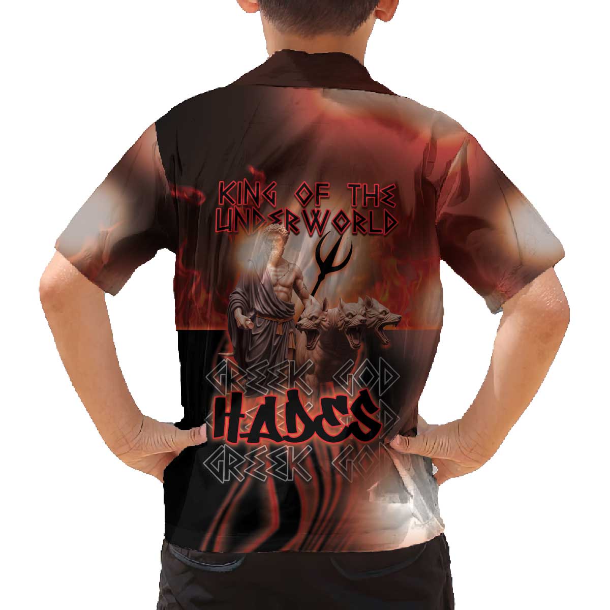 Ancient Greek Hades Family Matching Off The Shoulder Long Sleeve Dress and Hawaiian Shirt King Of The Underworld - Wonder Print Shop