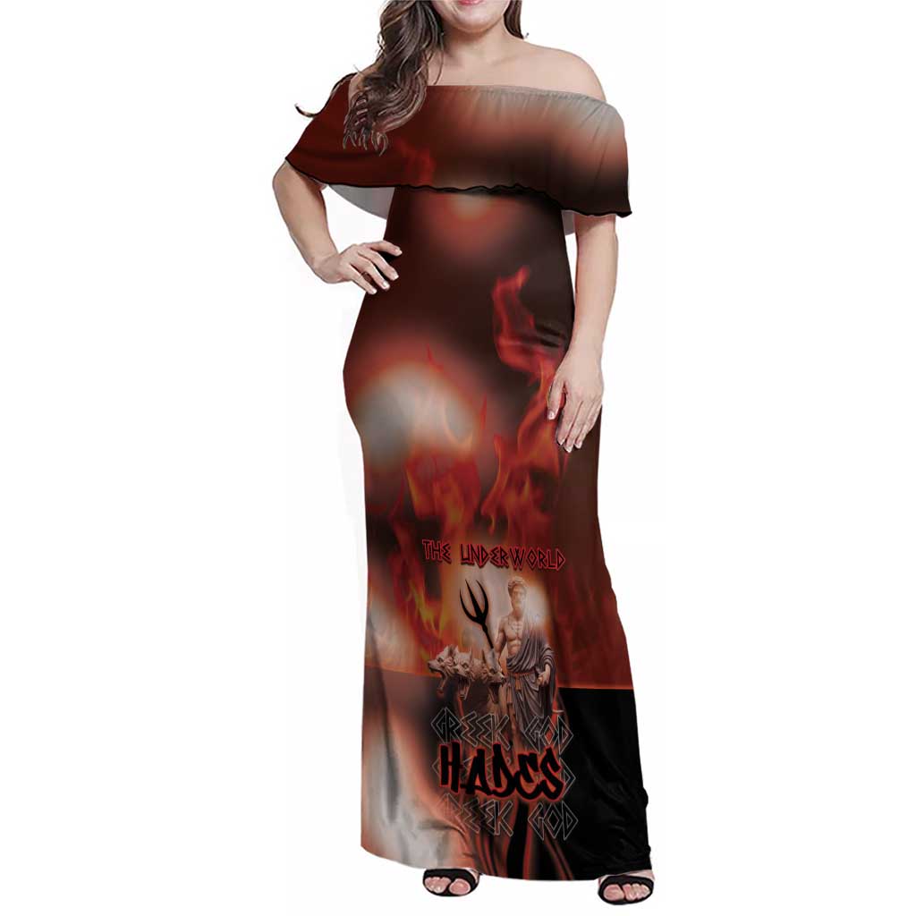 Ancient Greek Hades Family Matching Off Shoulder Maxi Dress and Hawaiian Shirt King Of The Underworld - Wonder Print Shop