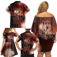 Ancient Greek Hades Family Matching Off Shoulder Short Dress and Hawaiian Shirt King Of The Underworld - Wonder Print Shop