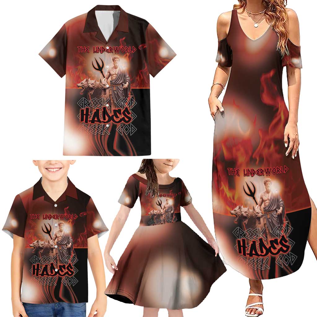 Ancient Greek Hades Family Matching Summer Maxi Dress and Hawaiian Shirt King Of The Underworld - Wonder Print Shop