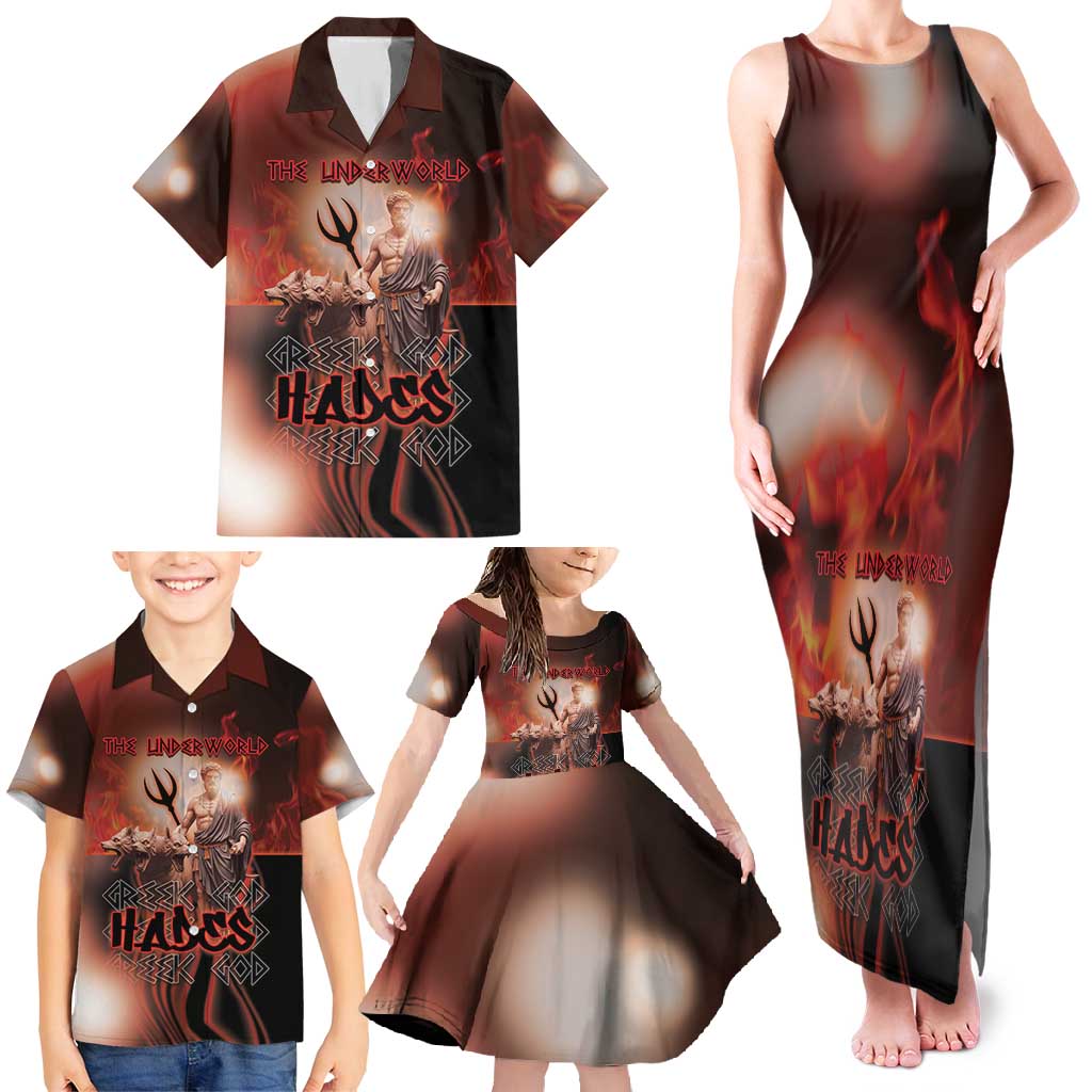 Ancient Greek Hades Family Matching Tank Maxi Dress and Hawaiian Shirt King Of The Underworld - Wonder Print Shop