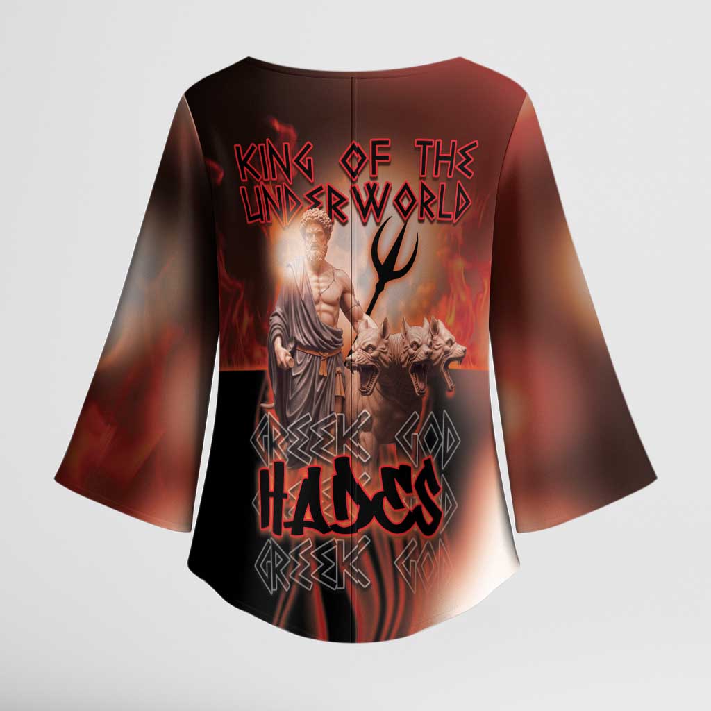 Ancient Greek Hades Kimono Sleeve Blouse King Of The Underworld - Wonder Print Shop