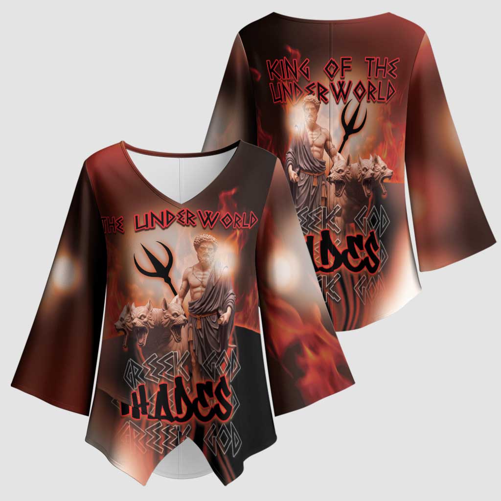 Ancient Greek Hades Kimono Sleeve Blouse King Of The Underworld - Wonder Print Shop
