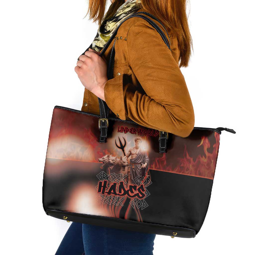 Ancient Greek Hades Leather Tote Bag King Of The Underworld - Wonder Print Shop
