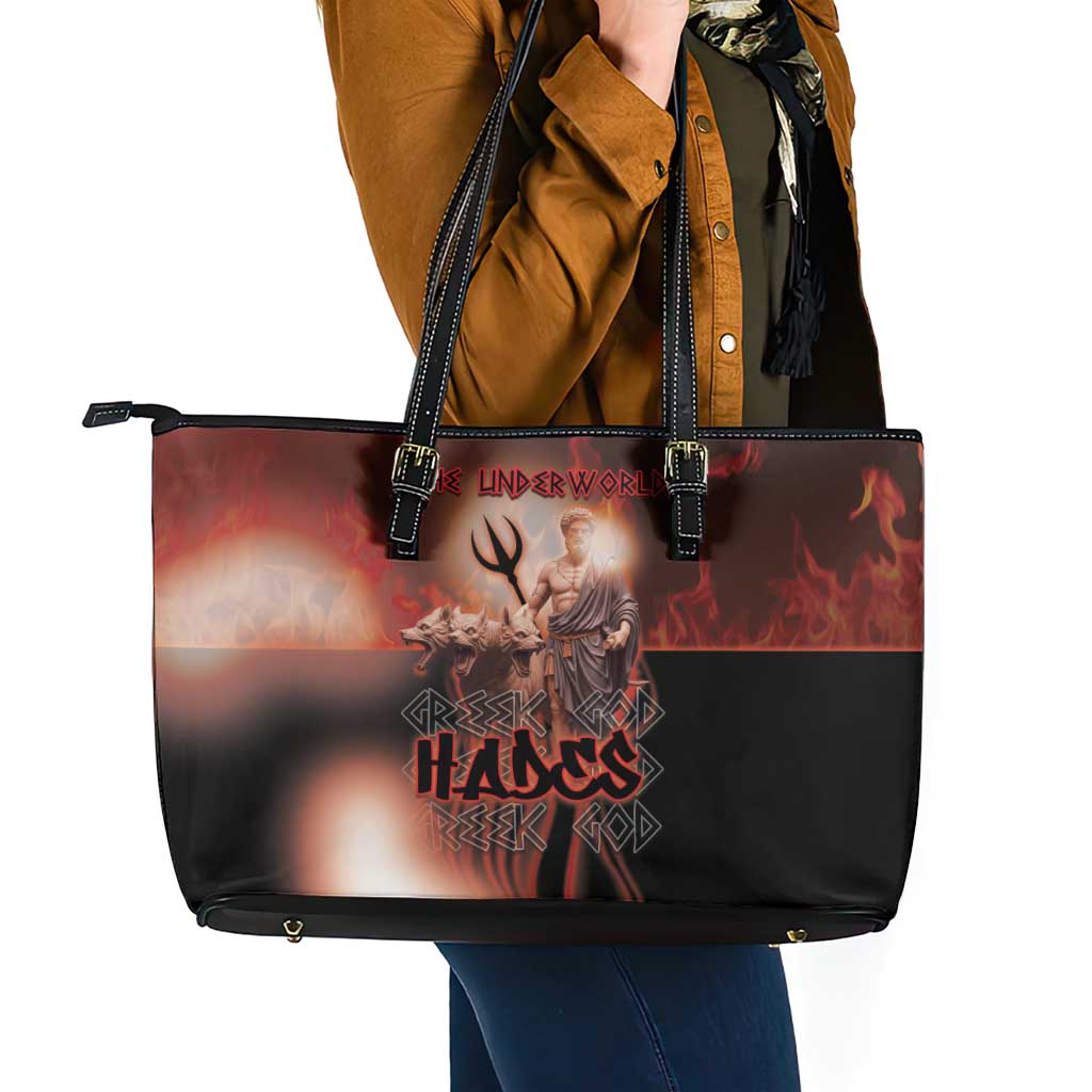 Ancient Greek Hades Leather Tote Bag King Of The Underworld - Wonder Print Shop
