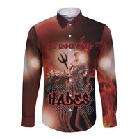 Ancient Greek Hades Long Sleeve Button Shirt King Of The Underworld - Wonder Print Shop