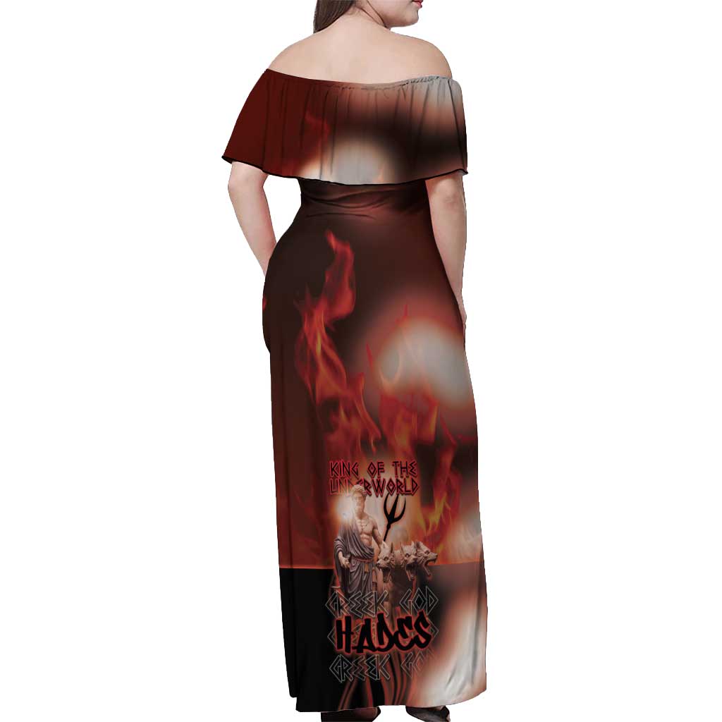 Ancient Greek Hades Off Shoulder Maxi Dress King Of The Underworld - Wonder Print Shop