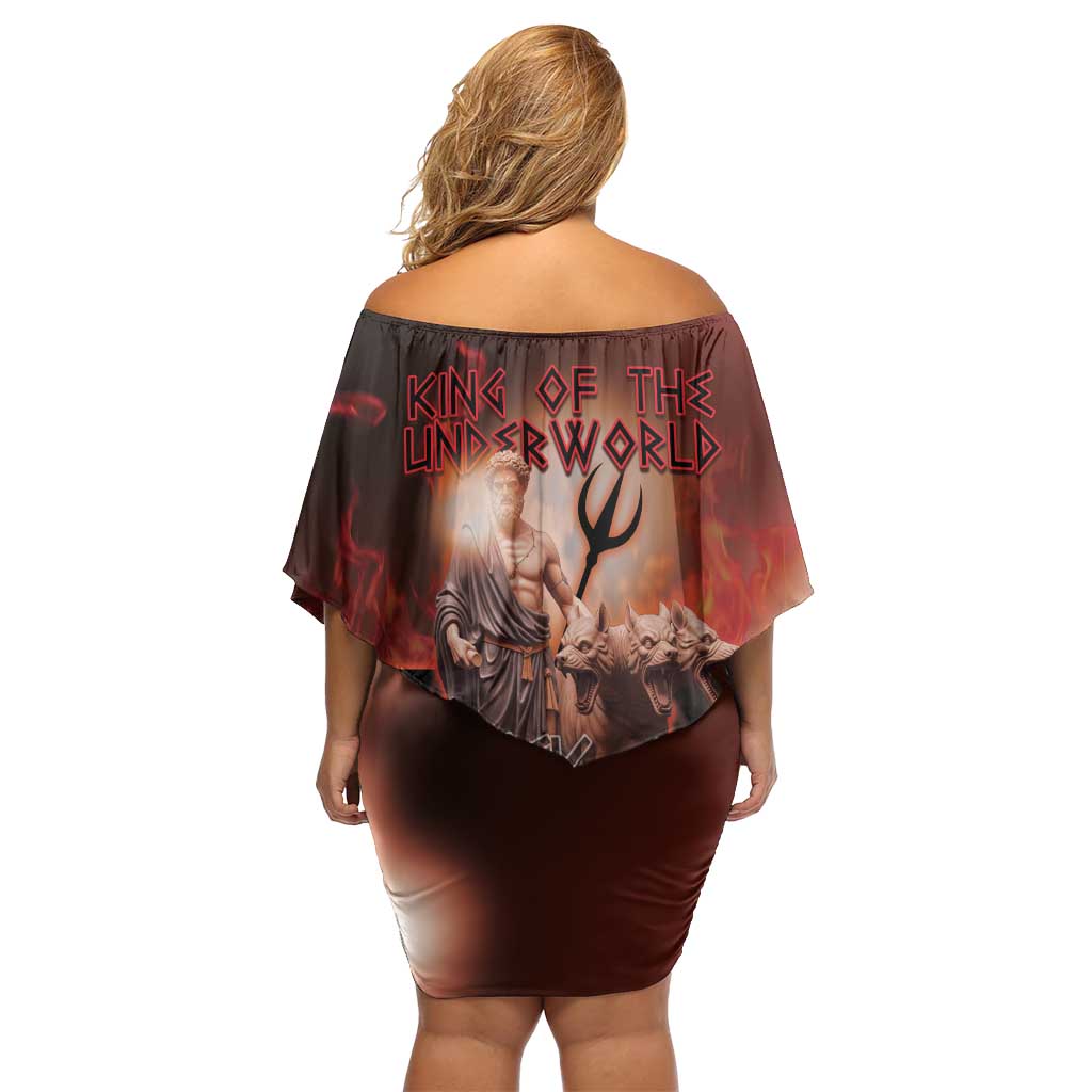 Ancient Greek Hades Off Shoulder Short Dress King Of The Underworld - Wonder Print Shop
