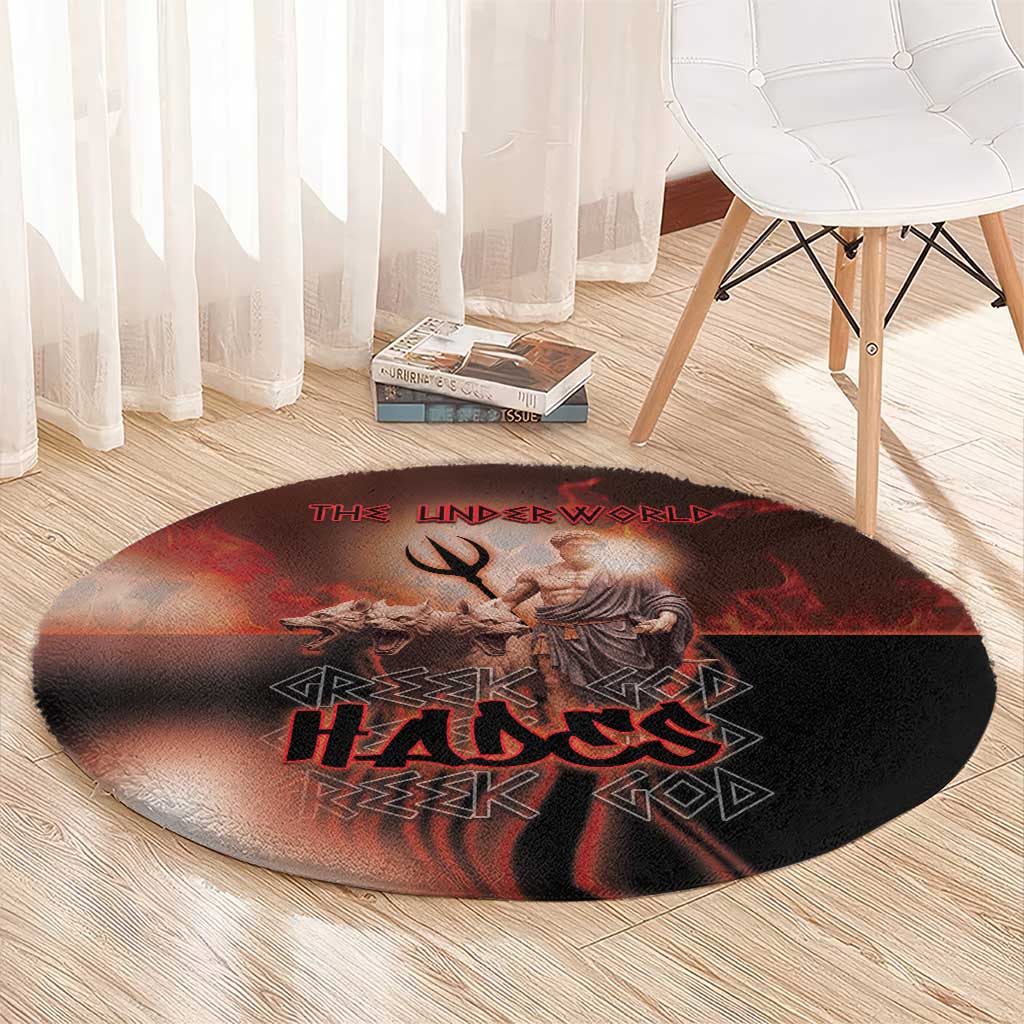 Ancient Greek Hades Round Carpet King Of The Underworld - Wonder Print Shop