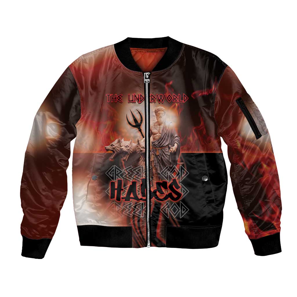 Ancient Greek Hades Sleeve Zip Bomber Jacket King Of The Underworld - Wonder Print Shop