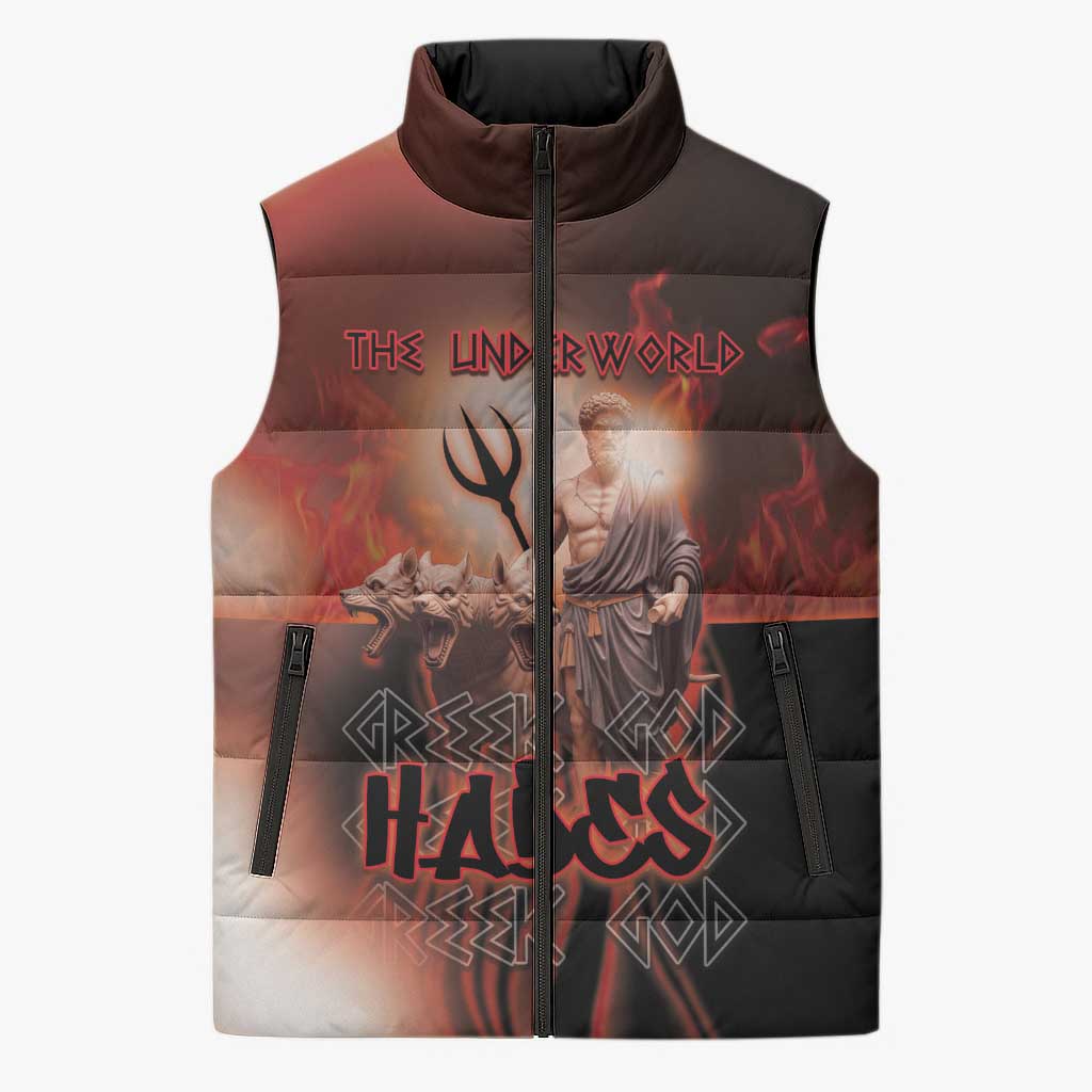 Ancient Greek Hades Sleeveless Puffer Jacket King Of The Underworld - Wonder Print Shop