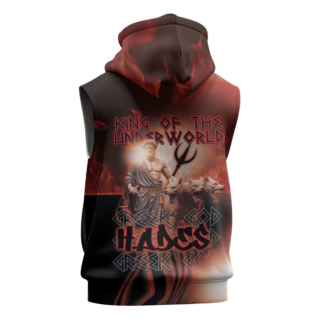 Ancient Greek Hades Sleeveless Zip Hoodie King Of The Underworld - Wonder Print Shop