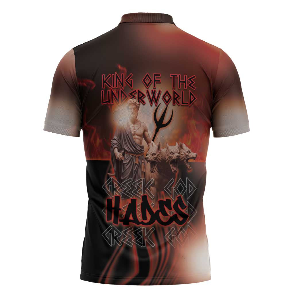 Ancient Greek Hades Zipper Polo Shirt King Of The Underworld - Wonder Print Shop