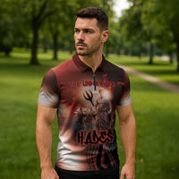 Ancient Greek Hades Zipper Polo Shirt King Of The Underworld - Wonder Print Shop