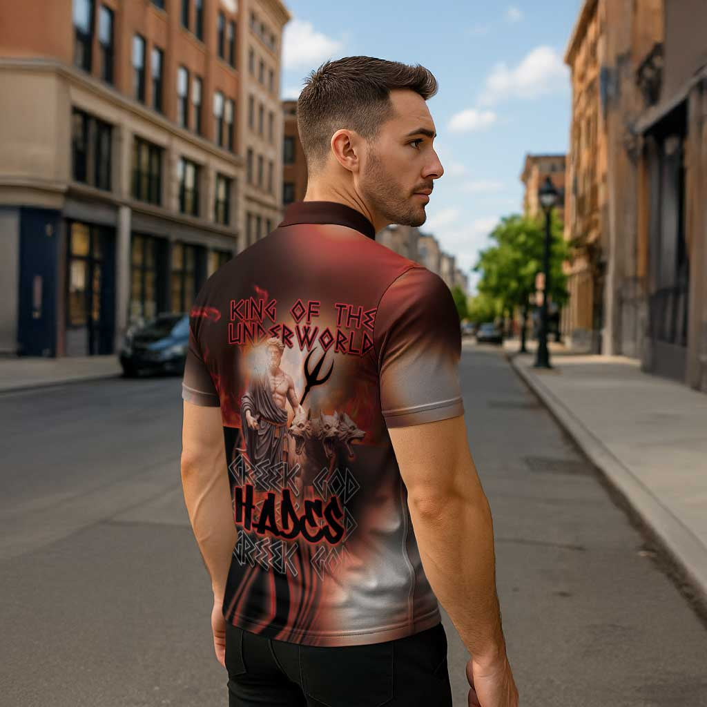 Ancient Greek Hades Zipper Polo Shirt King Of The Underworld - Wonder Print Shop
