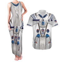 Personalized Astronaut Couples Matching Tank Maxi Dress and Hawaiian Shirt Space Diving Suit - Wonder Print Shop