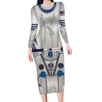 Personalized Astronaut Family Matching Long Sleeve Bodycon Dress and Hawaiian Shirt Space Diving Suit - Wonder Print Shop