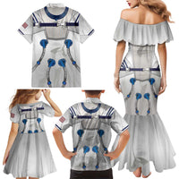 Personalized Astronaut Family Matching Mermaid Dress and Hawaiian Shirt Space Diving Suit - Wonder Print Shop
