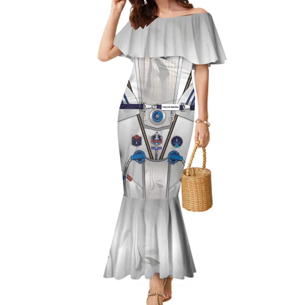 Personalized Astronaut Family Matching Mermaid Dress and Hawaiian Shirt Space Diving Suit - Wonder Print Shop