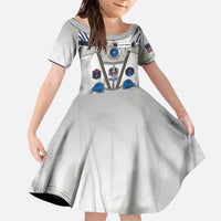 Personalized Astronaut Family Matching Off The Shoulder Long Sleeve Dress and Hawaiian Shirt Space Diving Suit - Wonder Print Shop