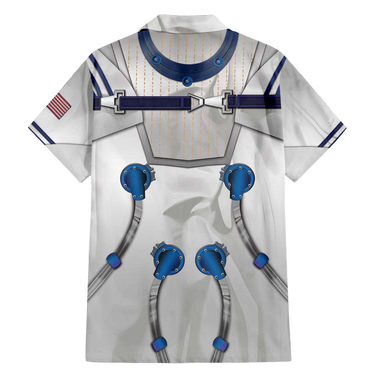 Personalized Astronaut Family Matching Off The Shoulder Long Sleeve Dress and Hawaiian Shirt Space Diving Suit - Wonder Print Shop