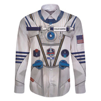 Personalized Astronaut Family Matching Off The Shoulder Long Sleeve Dress and Hawaiian Shirt Space Diving Suit - Wonder Print Shop
