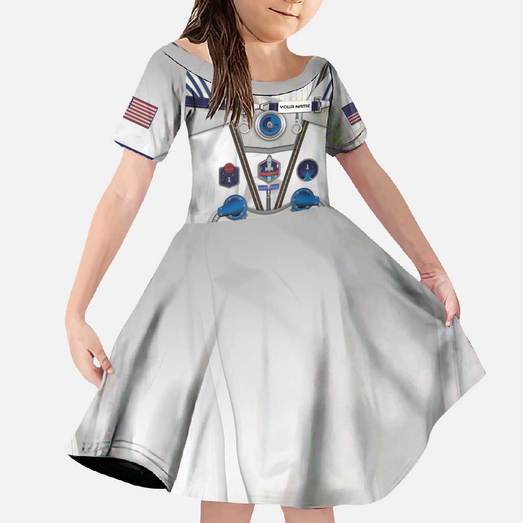 Personalized Astronaut Family Matching Off Shoulder Maxi Dress and Hawaiian Shirt Space Diving Suit - Wonder Print Shop