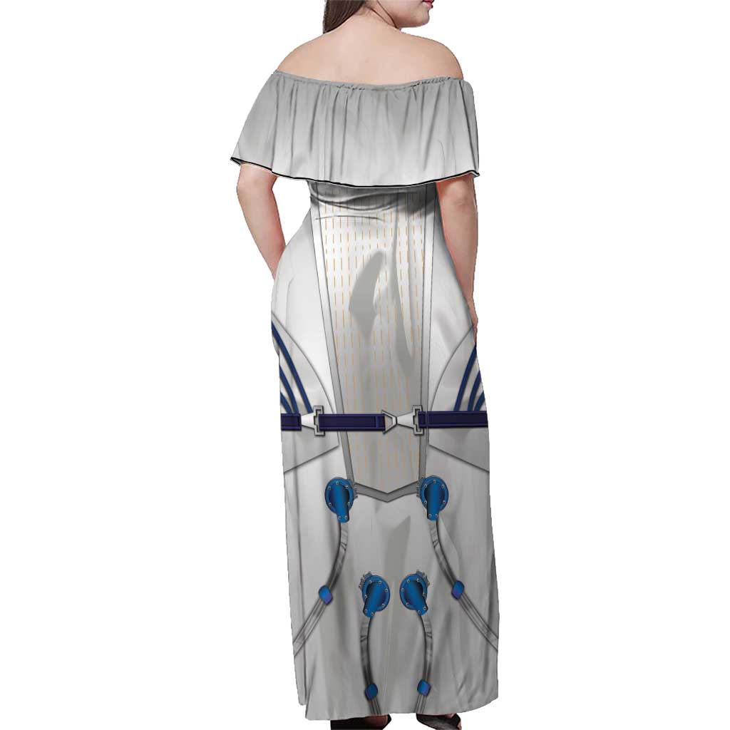 Personalized Astronaut Family Matching Off Shoulder Maxi Dress and Hawaiian Shirt Space Diving Suit - Wonder Print Shop