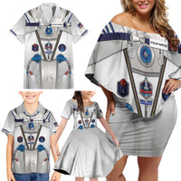 Personalized Astronaut Family Matching Off Shoulder Short Dress and Hawaiian Shirt Space Diving Suit - Wonder Print Shop