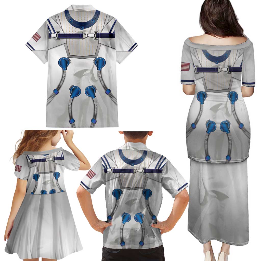 Personalized Astronaut Family Matching Puletasi and Hawaiian Shirt Space Diving Suit - Wonder Print Shop