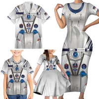 Personalized Astronaut Family Matching Short Sleeve Bodycon Dress and Hawaiian Shirt Space Diving Suit - Wonder Print Shop