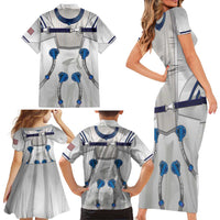 Personalized Astronaut Family Matching Short Sleeve Bodycon Dress and Hawaiian Shirt Space Diving Suit - Wonder Print Shop