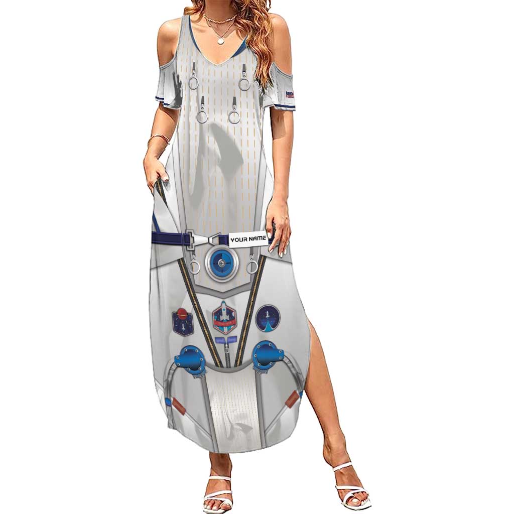 Personalized Astronaut Family Matching Summer Maxi Dress and Hawaiian Shirt Space Diving Suit - Wonder Print Shop