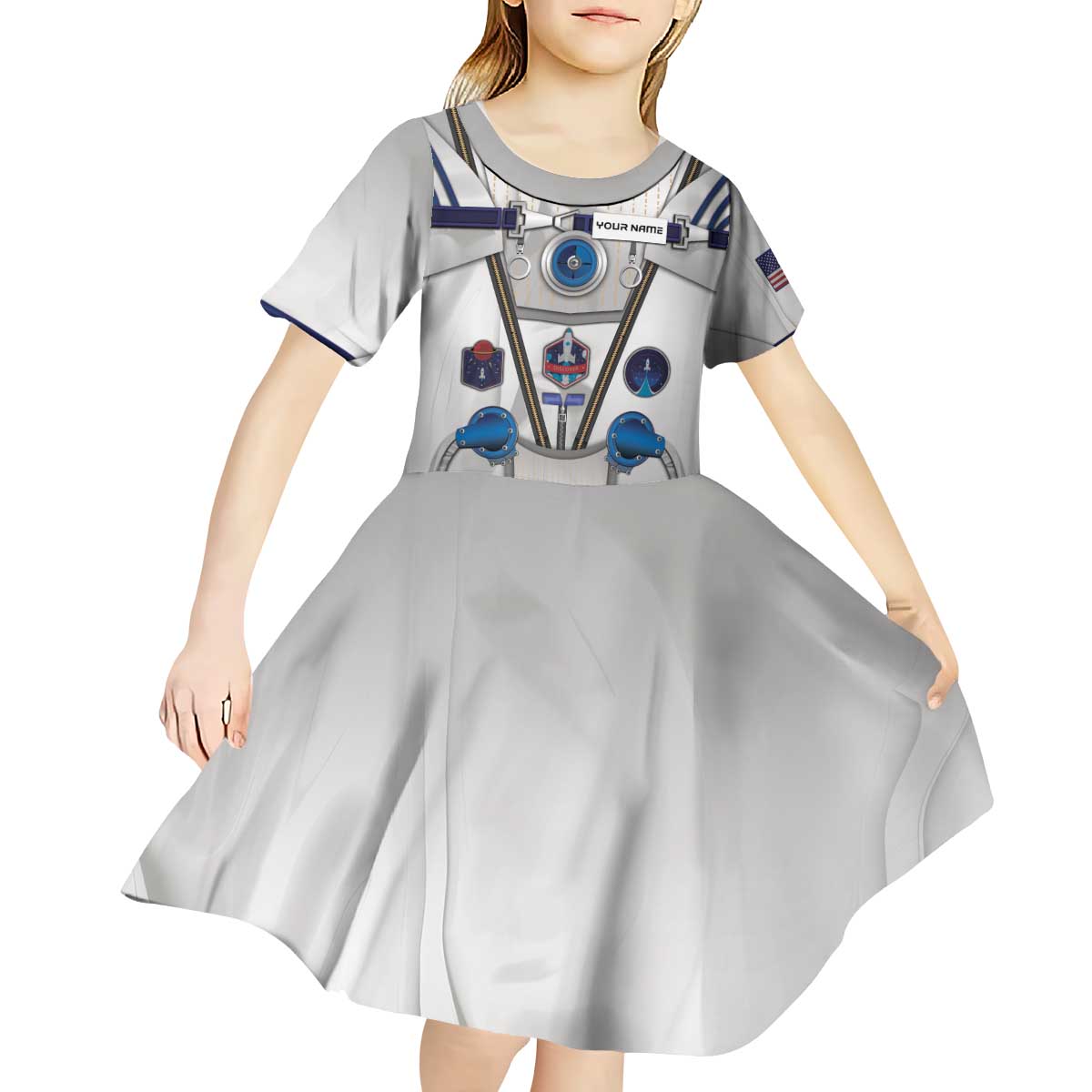 Personalized Astronaut Kid Short Sleeve Dress Space Diving Suit - Wonder Print Shop