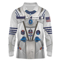 Personalized Astronaut Long Sleeve Polo Shirt Space Diving Suit - Wonder Print Shop