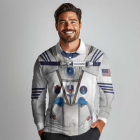 Personalized Astronaut Long Sleeve Polo Shirt Space Diving Suit - Wonder Print Shop