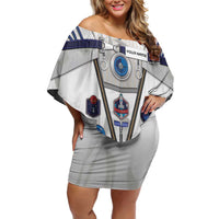 Personalized Astronaut Off Shoulder Short Dress Space Diving Suit - Wonder Print Shop