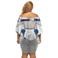 Personalized Astronaut Off Shoulder Short Dress Space Diving Suit - Wonder Print Shop