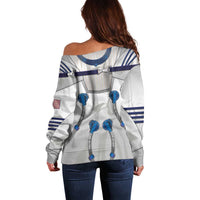 Personalized Astronaut Off Shoulder Sweater Space Diving Suit - Wonder Print Shop