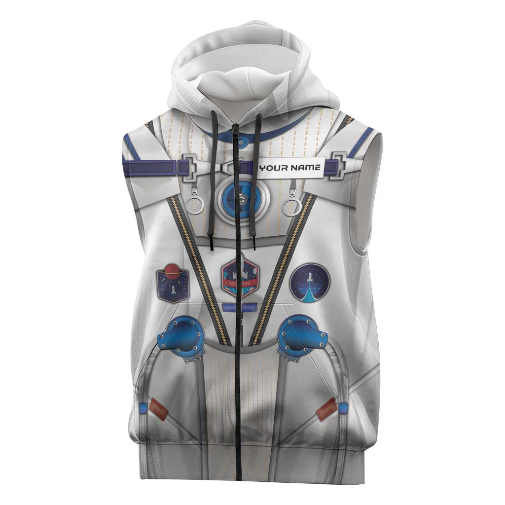 Personalized Astronaut Sleeveless Zip Hoodie Space Diving Suit - Wonder Print Shop