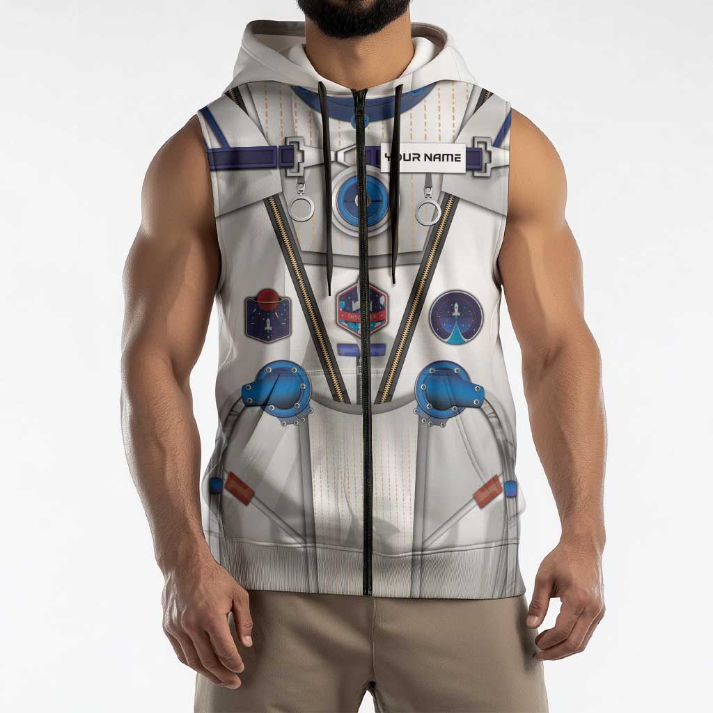 Personalized Astronaut Sleeveless Zip Hoodie Space Diving Suit - Wonder Print Shop