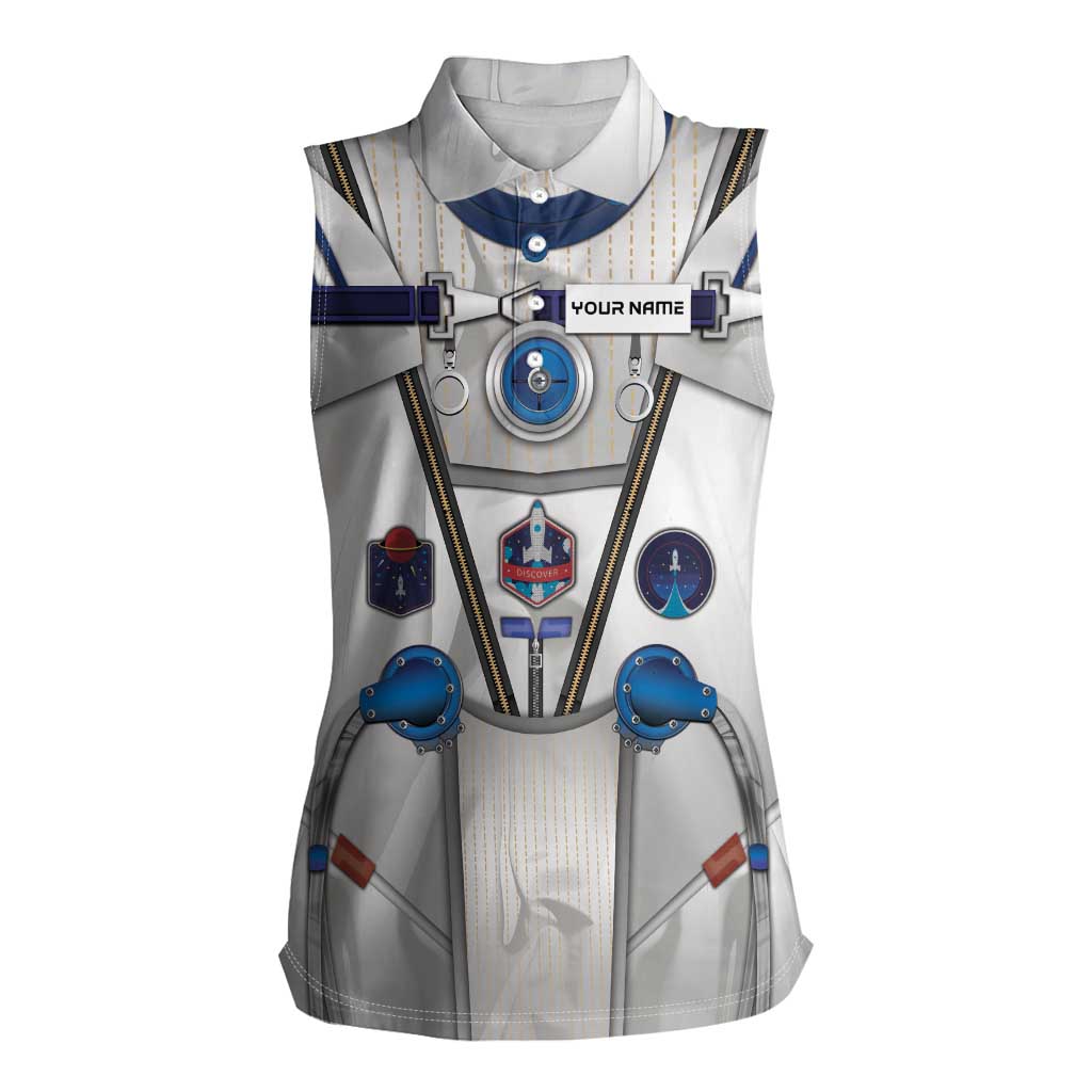 Personalized Astronaut Women Sleeveless Polo Shirt Space Diving Suit - Wonder Print Shop