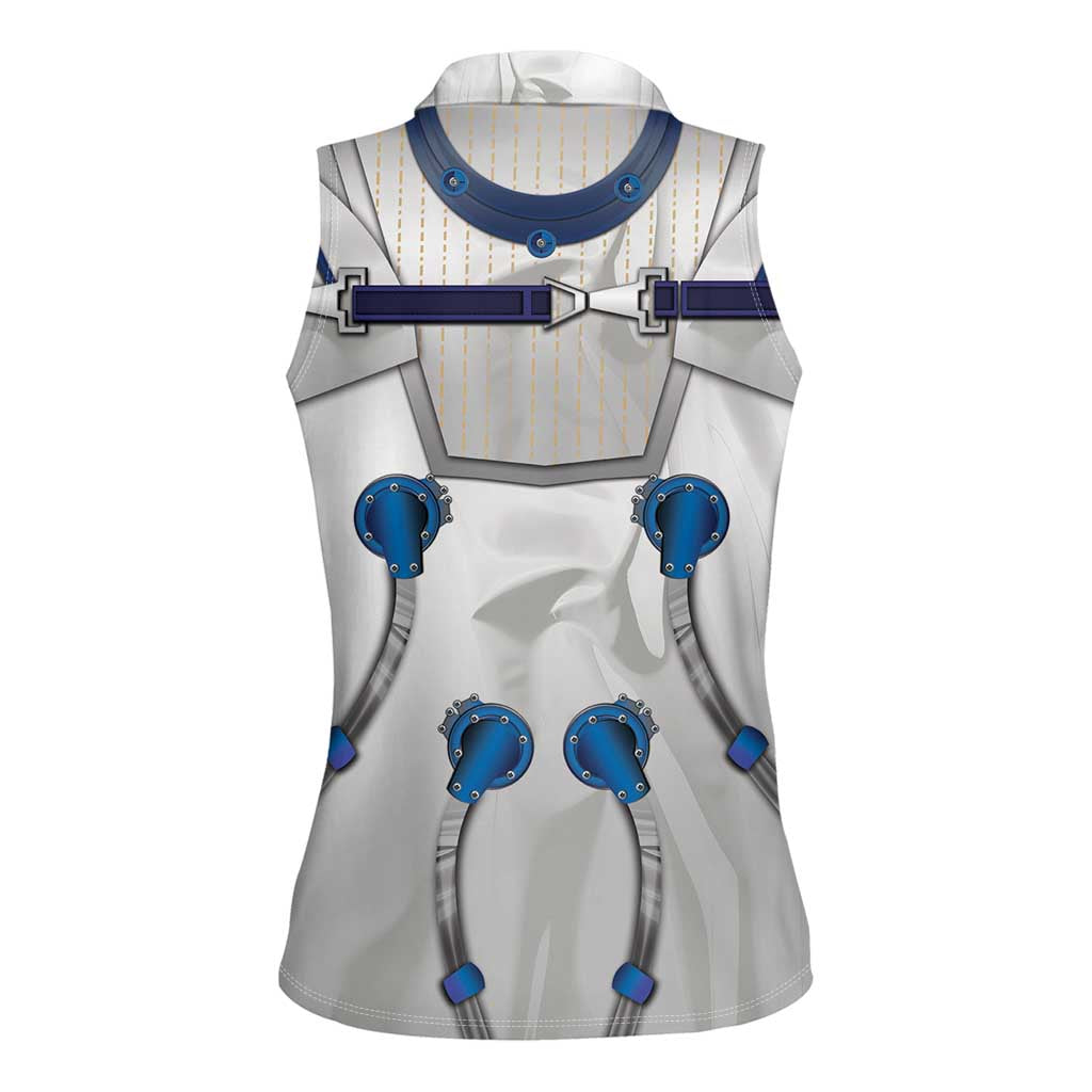 Personalized Astronaut Women Sleeveless Polo Shirt Space Diving Suit - Wonder Print Shop