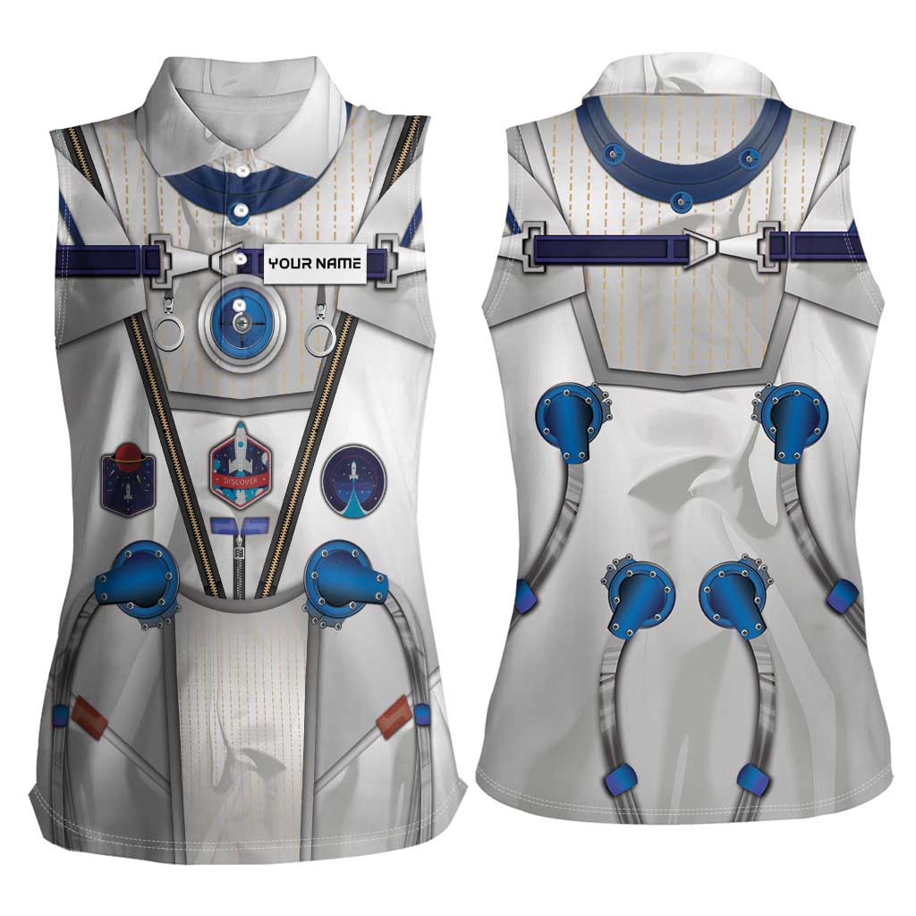 Personalized Astronaut Women Sleeveless Polo Shirt Space Diving Suit - Wonder Print Shop