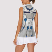 Personalized Astronaut Women Sleeveless Polo Shirt Space Diving Suit - Wonder Print Shop