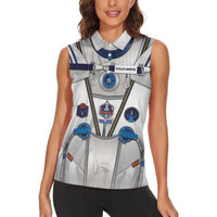 Personalized Astronaut Women Sleeveless Polo Shirt Space Diving Suit - Wonder Print Shop