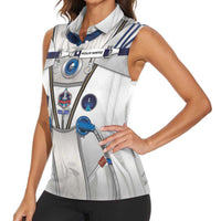 Personalized Astronaut Women Sleeveless Polo Shirt Space Diving Suit - Wonder Print Shop