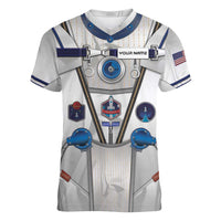 Personalized Astronaut Women V-Neck T-Shirt Space Diving Suit - Wonder Print Shop