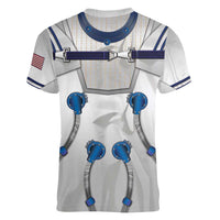 Personalized Astronaut Women V-Neck T-Shirt Space Diving Suit - Wonder Print Shop